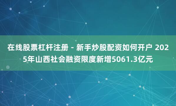 在线股票杠杆注册 - 新手炒股配资如何开户 2025年山西社会融资限度新增5061.3亿元