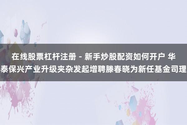 在线股票杠杆注册 - 新手炒股配资如何开户 华泰保兴产业升级夹杂发起增聘滕春晓为新任基金司理